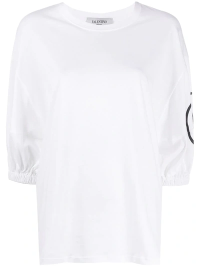 Valentino Puff Sleeves Vlogo T-shirt In White