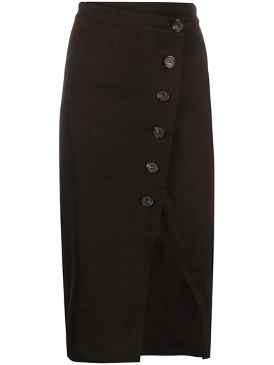 Pinko Asymmetric Buttoned Skirt In Black