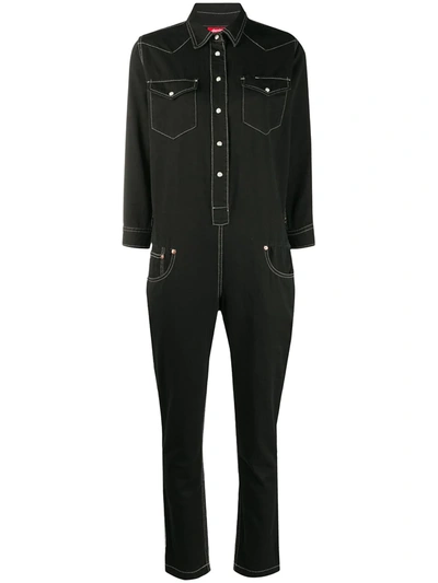 Denimist Cowboy Slim-fit Denim Jumpsuit In Black