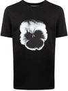 Frankie Morello Wild Pansy-print Cotton T-shirt In Black