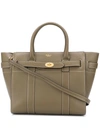 Mulberry Small Zip Bayswater Classic Leather Tote In Green