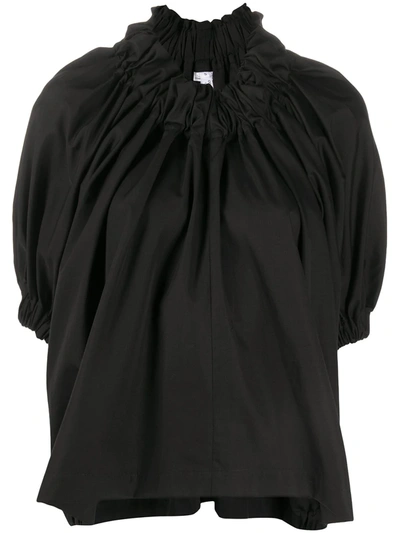 Comme Des Garçons Gathered-neck Balloon Blouse In Black
