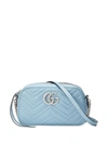 Gucci Gg Marmont Mini Quilted-leather Cross-body Bag In Blue