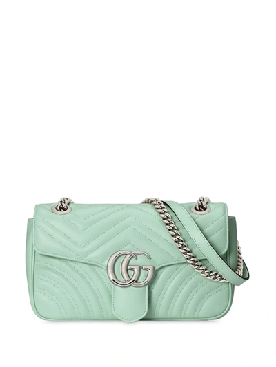 Gucci Gg Marmont Super Mini Leather Shoulder Bag In Green