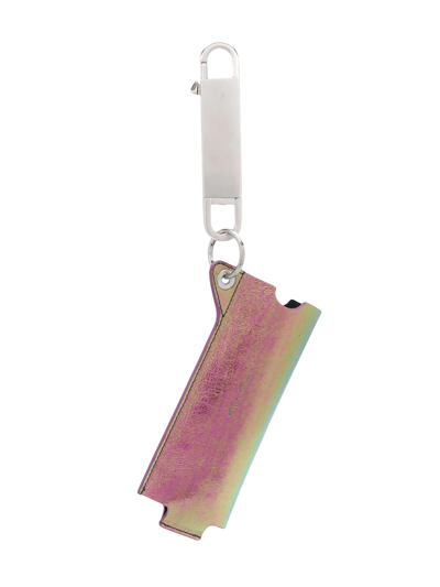 Rick Owens Iridescent Pouch Keyring In Pink