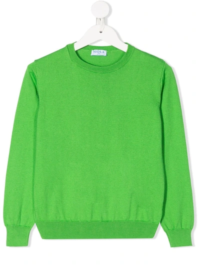 Siola Kids' Crew Neck Jumper In Green