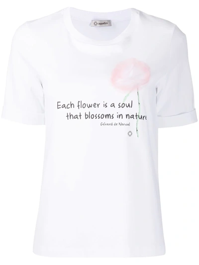 Peserico Embellished Floral T-shirt In White