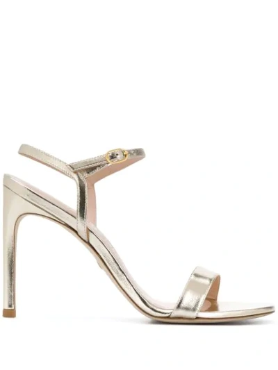 Stuart Weitzman Strappy High Heel Sandals In Gold