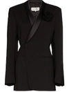 Mm6 Maison Margiela Wrap-around Blazer Jacket In Black