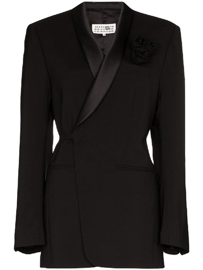Mm6 Maison Margiela Wrap-around Blazer Jacket In Black