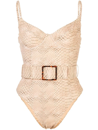 Weworewhat Danielle Snakeskin In Nude