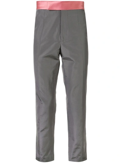 Haider Ackermann Contrast Waist Tailored Trousers In Grey