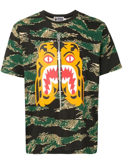 Bape Camouflage Print T-shirt In Green