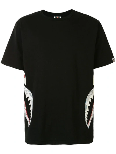Bape Shark Tooth Print T-shirt In Black