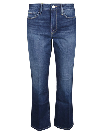 Frame Flared Organic Cotton Jeans In Blue