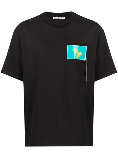 Acne Studios Jellyfish Print Patch T-shirt In Black
