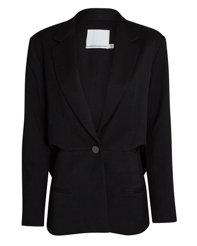 Christopher Esber Loophold Tie Back Blazer In Black