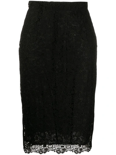 Pinko Fitted Midi Skirt In Black
