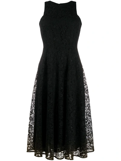 Pinko Lace Midi Dress In Black