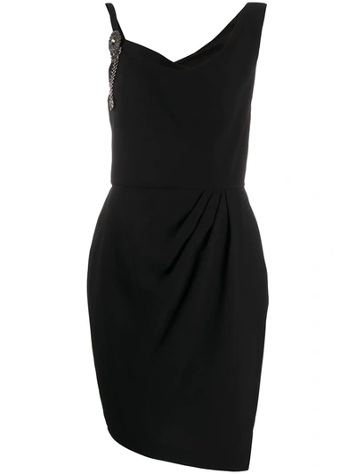 Pinko Draped Waist Dress In Black