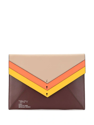 Bapy Layered Envelope Clutch In Neutrals