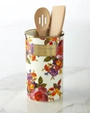 Mackenzie-childs Flower Market White Utensil Holder In Multi Colors