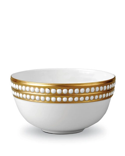 L'objet Perlee Gold Cereal Bowl In Gold, White