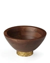 Michael Wainwright Truro Wood Bowl In Walnut With Gold