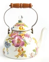 Mackenzie-childs Flower Market Three-quart Tea Kettle In White