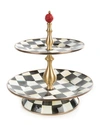 Mackenzie-childs Courtly Check Two-tier Sweet Stand In Black/white