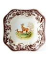 Spode Deer Square Serving Bowl In Brown