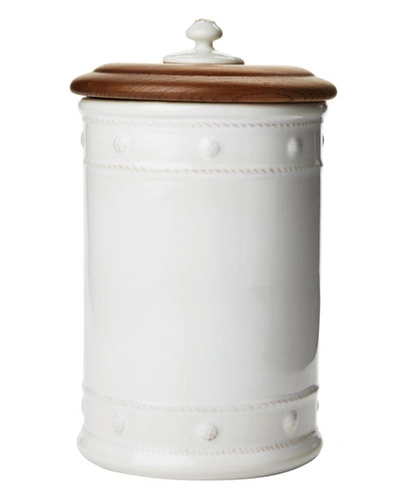 Juliska Berry & Thread 11.5" Canister With Wooden Lid - Whitewash