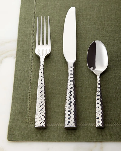 Fortessa 20-piece Lucca Faceted Flatware Service In Silver