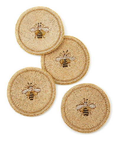Joanna Buchanan Bee Coasters, Set Of 4 In Gold