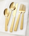 Ralph Lauren 5-piece Academy Flatware Place Setting In Gold