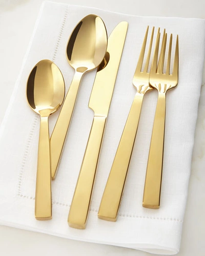 Ralph Lauren 5-piece Academy Flatware Place Setting In Gold