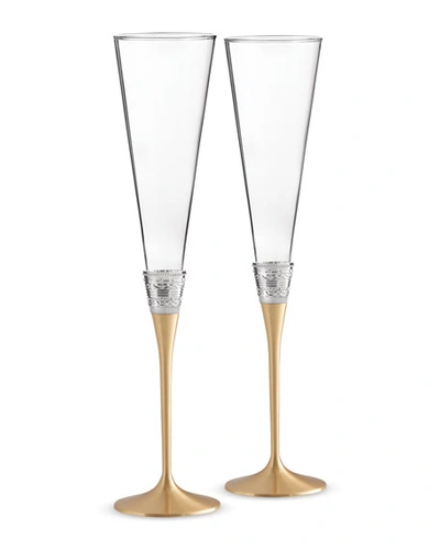 Vera Wang Golden With Love Toasting Flutes, Set Of 2 In Gold