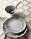 Neiman Marcus 12-piece Platinum Brushstroke Dinnerware Service In Gray