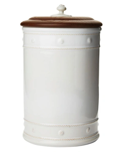 Juliska Berry & Thread 13" Canister With Wooden Lid In Whitewash