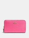 Coach Mittelgrosses Portemonnaie Mit Rundum-reissverschluss In B4/confetti Pink