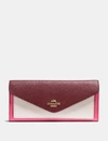 Coach Soft Wallet In Colorblock In B4/confetti Pink Multi
