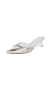 Area Crystal Fringe Kitten Heel In White Patent