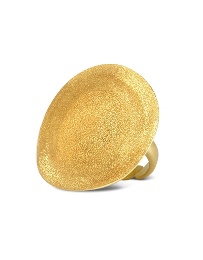 Stefano Patriarchi Rings Golden Silver Etched Round Ring