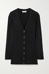 L Agence L'agence Lucas V-neck Flutter-cuff Cardigan In Black