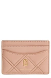 Marc Jacobs Softshot Quilted Card Case In Nude