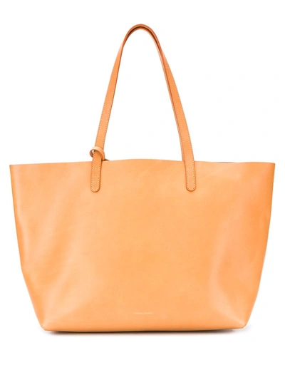 Mansur Gavriel Leather Tote Bag And Pouch In Beige