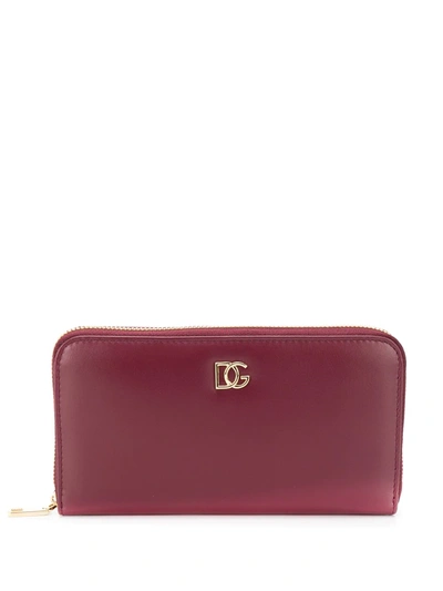 Dolce & Gabbana Dg Millennials Leather Wallet In Red