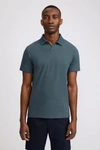 Filippa K Lycra Polo T-shirt In Charcoal Blue