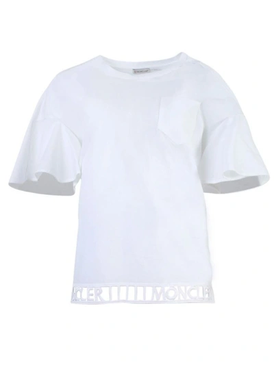 Moncler White Cut-out Logo T-shirt