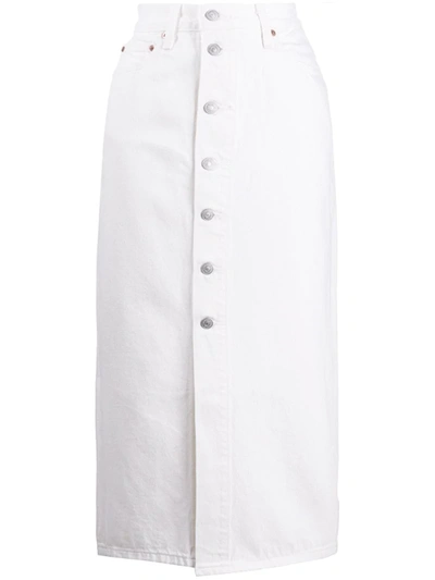 Levi's Button-front Denim Skirt In White